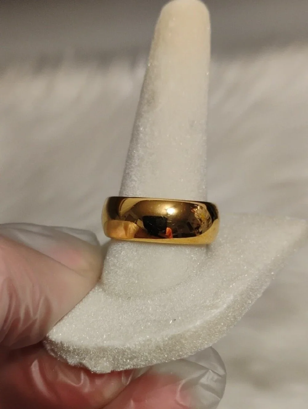Tungsten Carbide High Polished Comfort Fit Gold Dome Band Ring Unisex